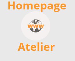 „Homepage-Atelier“ in Orange mit Weltkugel-Logo und „www“ darauf, auf grauem Hintergrund.