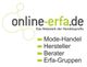 Logo von online-erfa.de mit Slogan und Kategorien: Mode-Handel, Hersteller, Berater, Erfa-Gruppen.