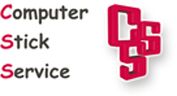 Logo mit den Worten "Computer Stick Service" und roten Buchstaben "CSS" rechts.