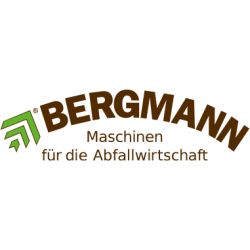 Logo von Bergmann, Maschinen für die Abfallwirtschaft, mit grünem Symbol links.