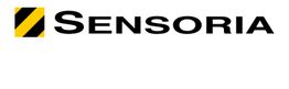 Logo mit gelb-schwarzen Streifen und dem Wort "Sensoria".