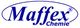 Maffex Chemie Logo in blauer Schrift auf weißem Hintergrund.