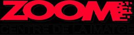 Texto en rojo "ZOOM", abajo "CENTRE DE LA IMATGE" en negro.