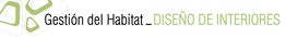 Logo de "Gestión del Hábitat _ DISEÑO DE INTERIORES" en texto negro y verde.