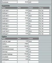 Octoflex ERP Richtwerttabelle für Richtwert-Tabellen-Kalkulation