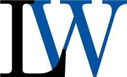 Großes schwarzes "I" und blaues "W" auf weißem Hintergrund.