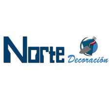 Logotipo de Norte Decoración con una llana y círculo azul a la derecha.
