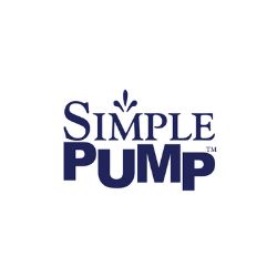 Simple Pump logo with blue text and a water droplet above "I".