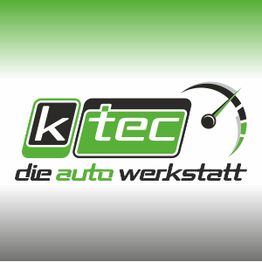 Logo der Autowerkstatt "K-Tec" mit Tachometer-Motiv in grünem und schwarzem Design.