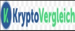 Logo mit dem Text "KryptoVergleich" in Blau und Grün und einem blauen Kreis mit "K".