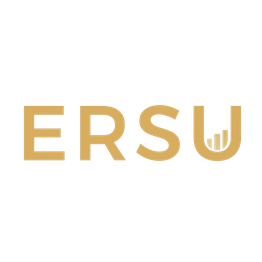 Logo mit den Buchstaben "ERSU" in Gold. Im "U" ist ein kleines Balkendiagramm abgebildet.