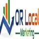 Logo with upward arrow and bar chart, text reads: "OR Local Marketing".