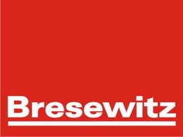 Rotes Logo mit dem weißen Text "Bresewitz" und einer darunterliegenden weißen Linie.