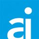Weißes "ai" auf blauem Hintergrund.