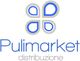 Logo di Pulimarket Distribuzione con simbolo blu e grigio simile a quattro gocce stilizzate.