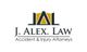 Logo of J. Alex. Law, Accident & Injury Attorneys, with stylized initials in black and gold.
