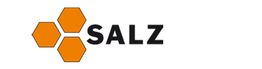 Drei orange Waben neben dem schwarzen Text "SALZ" auf weißem Hintergrund.
