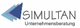 Logo von Simultan Unternehmensberatung mit blauen Dreiecken und Schriftzug in Schwarz.