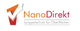 Logo von NanoDirekt, Slogan: Langzeitschutz für Oberflächen, mit stilisiertem Häkchen.