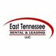 Logo of East Tennessee Rental & Leasing LLC with red and black text, and a red arc.