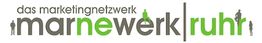 Logo des Marketingnetzwerks mit Text "das marketingnetzwerk marnewerk ruhr", Figuren integriert.