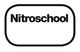 Texto: "Nitroschool" en un recuadro negro sobre fondo blanco.