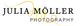 Logo mit schwarzem Text: "JULIA MÖLLER PHOTOGRAPHY" und einem goldenen, geschwungenen Element.