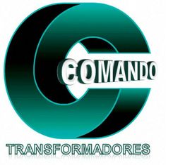 Logotipo com letra "C" azul e verde. Texto: "Comando Transformadores".