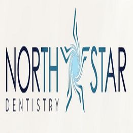 North Star Dentistry logo with abstract blue star design.