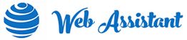 Logo di "Web Assistant" con testo blu e simbolo a spirale a sinistra.