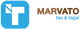 Logo van Marvato met een blauw vierkant en witte "T", daarnaast de tekst "MARVATO tax & legal".