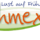 Text: „Lust auf Frühstück? Schmexx!“ in grüner und oranger Schrift.