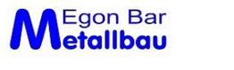 Logo: "Egon Bar Metallbau" in blauer Schrift.