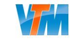 Logo van VTM met blauwe en oranje letters.