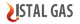 Logo con llama roja y naranja al lado de las palabras "ISTAL GAS" en letras grises.