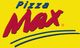 Gelbes Logo mit rotem Schriftzug "Max" und blauem "Pizza" darüber, zwei blaue Linien darunter.