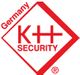 Rotes K+H SECURITY-Logo auf weißem Hintergrund, mit "Germany" im oberen linken Teil.