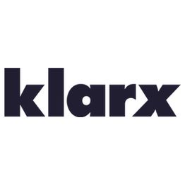 Schwarzes "klarx"-Logo auf weißem Hintergrund.