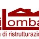 Logo di Edilombard, azienda di ristrutturazioni edili, con tetti stilizzati in rosso.
