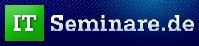 Grünes "IT"-Logo neben blauem Text "Seminare.de" auf dunklem Hintergrund.