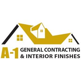 A-1 General Contracting & Interior Finishes logo with a stylized house and roof.