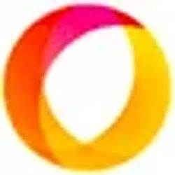 Kleurrijk cirkelvormig logo met rood, oranje en geel.