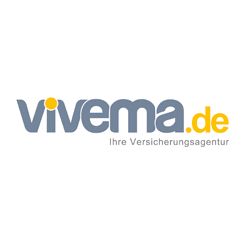 Logo von vivema.de, grauer Text mit gelbem "de". Darunter: "Ihre Versicherungsagentur".