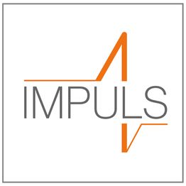 Logo mit dem Wort "IMPULS" und orangefarbenen Linien, die eine Wellenform bilden.