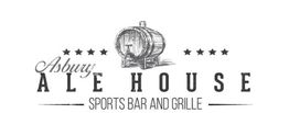 Logo of Asbury Ale House Sports Bar and Grille with a barrel and stars.