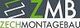 Logo von ZMB mit grünem Z und schwarzem MONTAGEBAU auf grauem Hintergrund.
