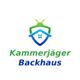Logo mit Insekt, Schild und Haus. Text: Kammerjäger Backhaus.