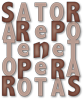 SATOR-Quadrat-Palindrom: Wörter SATOR, AREPO, TENET, OPERA, ROTAS bilden ein Kreuz.