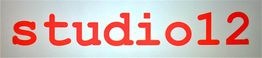 Roter Text "studio12" auf weißem Hintergrund.