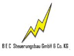 Gelbes Blitzsymbol über dem Text "BEC Steuerungsbau GmbH & Co. KG" auf weißem Hintergrund.